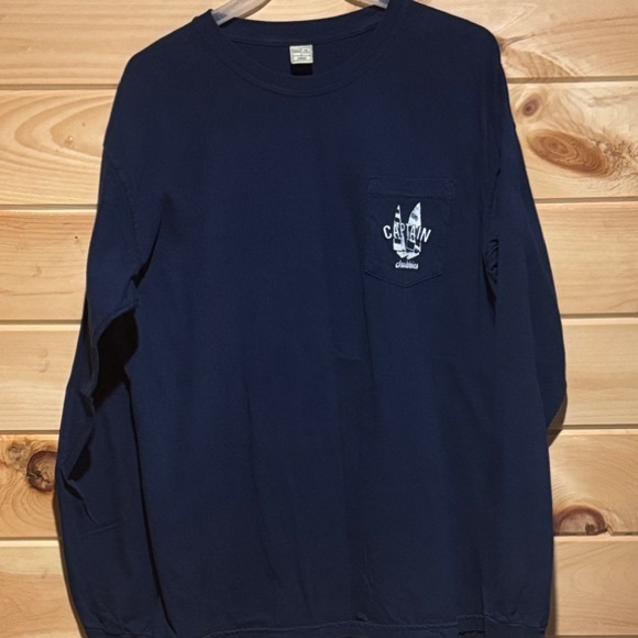 Chubbies Navy Long Sleeve Graphic Pocket Tee Large - Picture 1 of 5